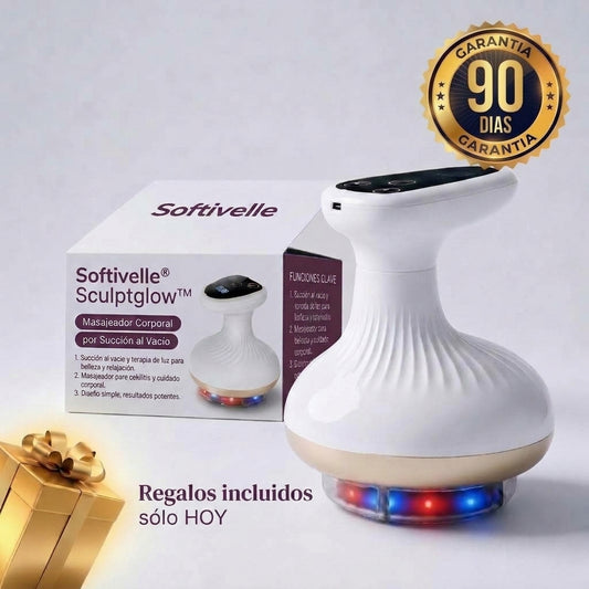 Softivelle Sculptglow con su caja, garantía de 90 días y regalos incluidos